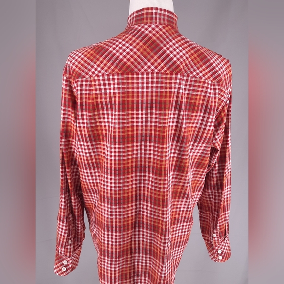 Timberland Plaid Shirt Men's Size Large Outdoors Logo Button Down Long Sleeve - Picture 6 of 12